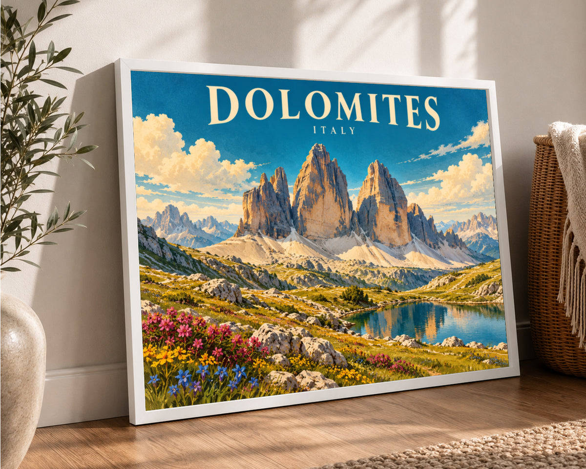 Dolomites Italy – Alpine Landscape Travel Art Print