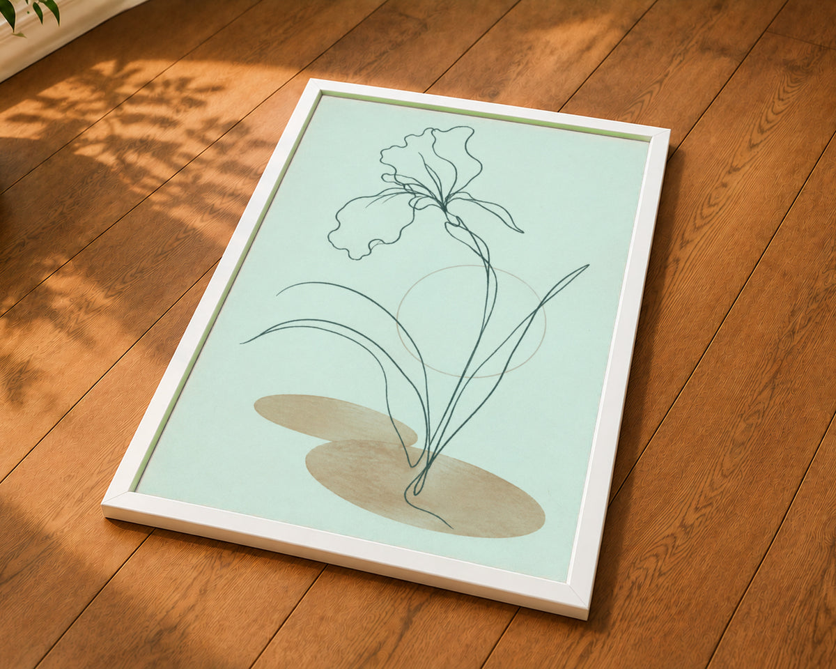 Minimal Floral Line Study – Botanical Minimalist Art Print