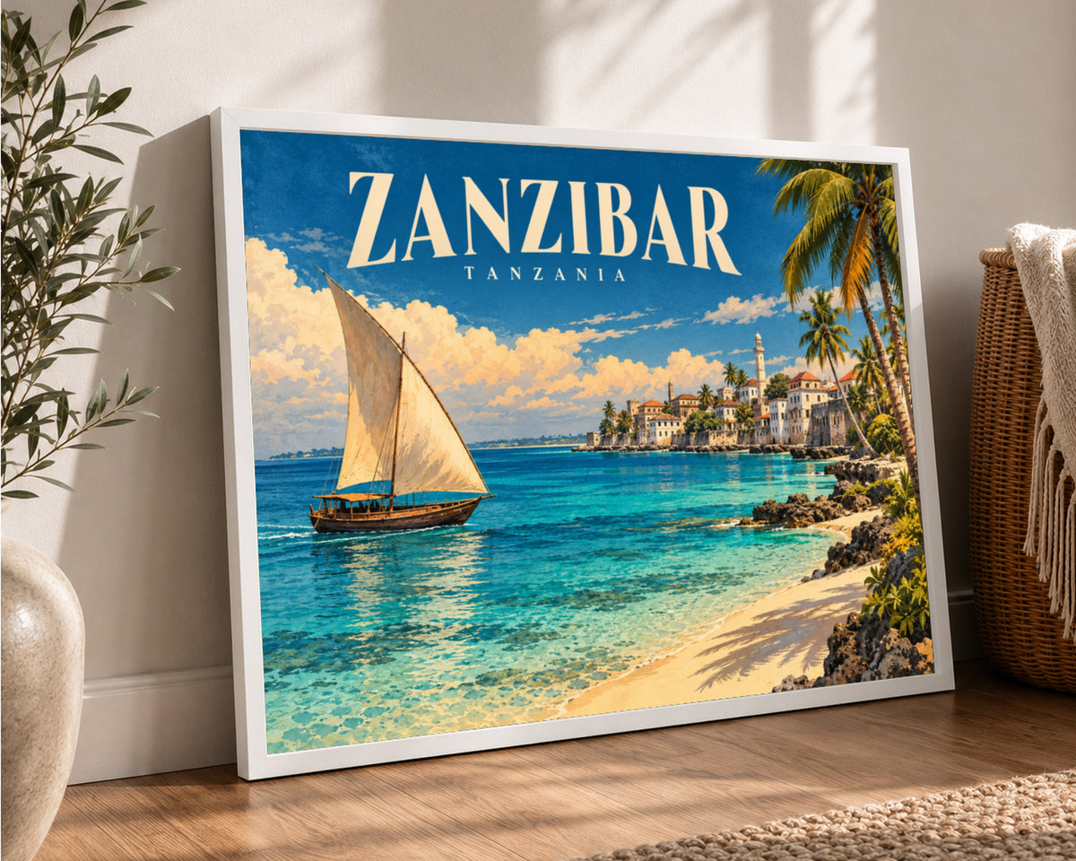Zanzibar – Vintage Travel Seascape Poster