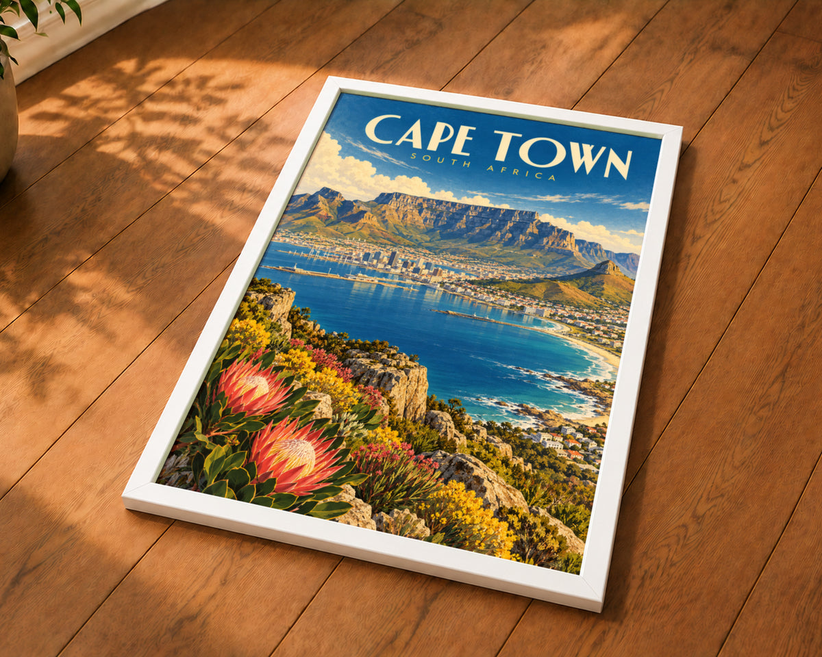 Cape Town South Africa – Vintage Travel Poster Art Print
