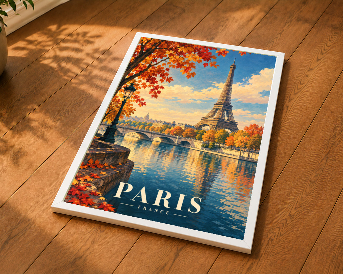 Paris Autumn Eiffel Tower – Vintage Travel Poster