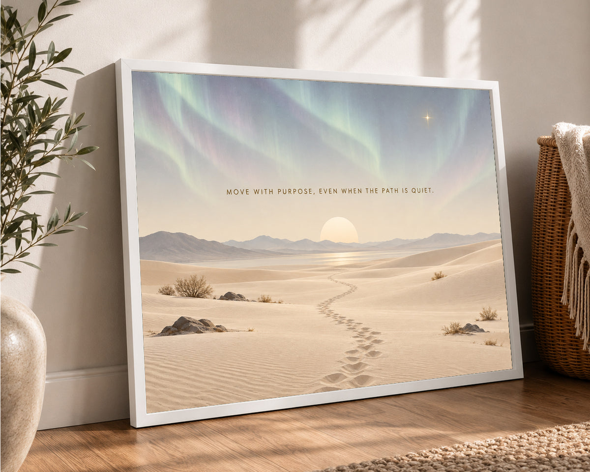Quiet Desert Path – Serene Desert Quote Art Print