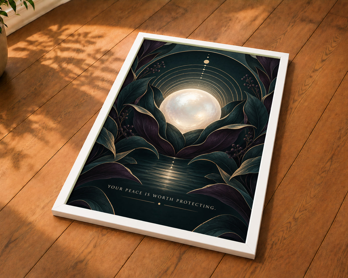 Moonlit Botanical Sanctuary – Art Deco Botanical Wall Art