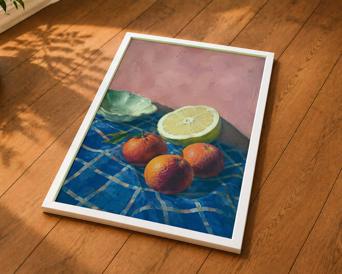 Citrus and Apples Still Life – Fresh Fruit Art Print