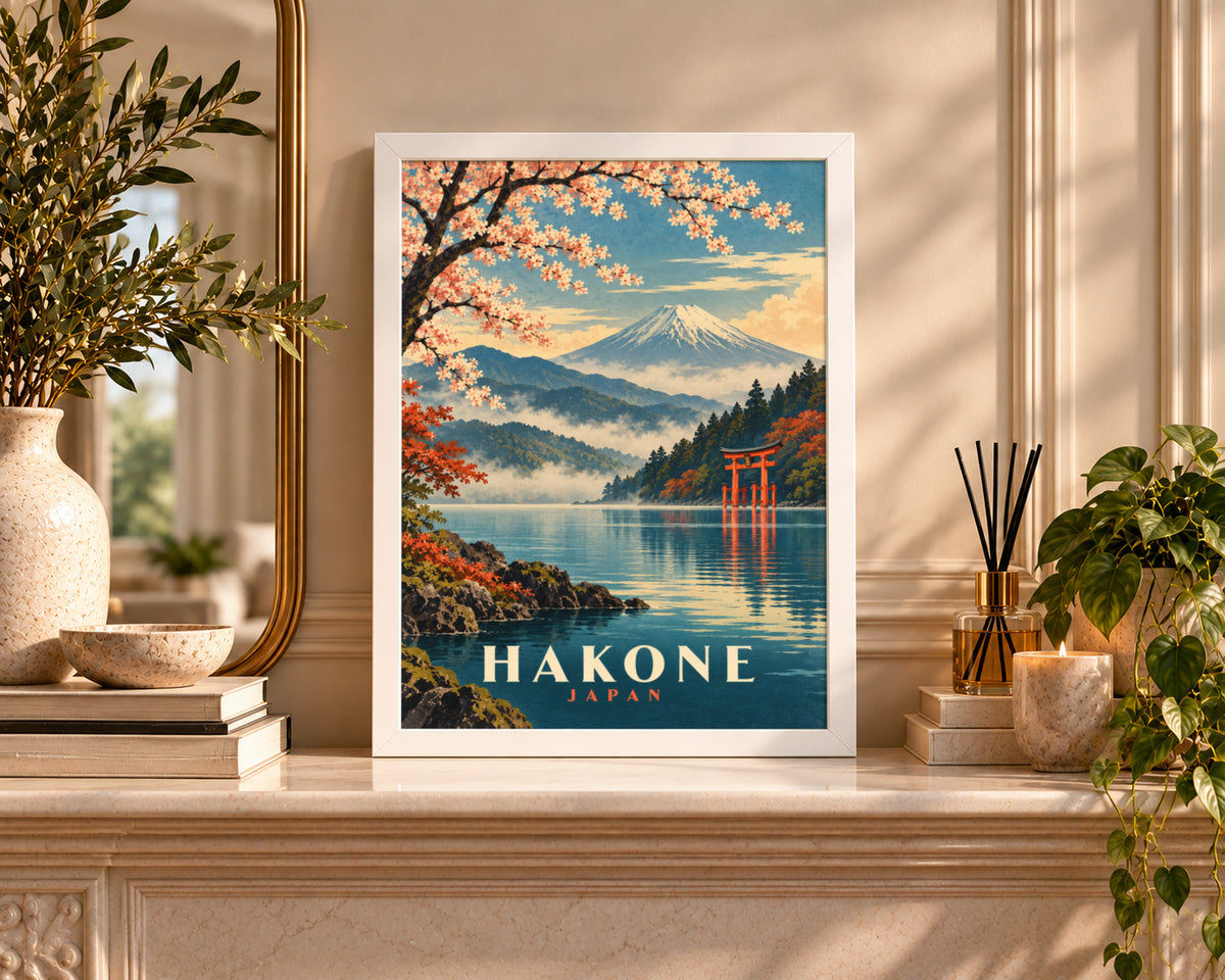Hakone Japan – Mount Fuji Cherry Blossom Travel Poster