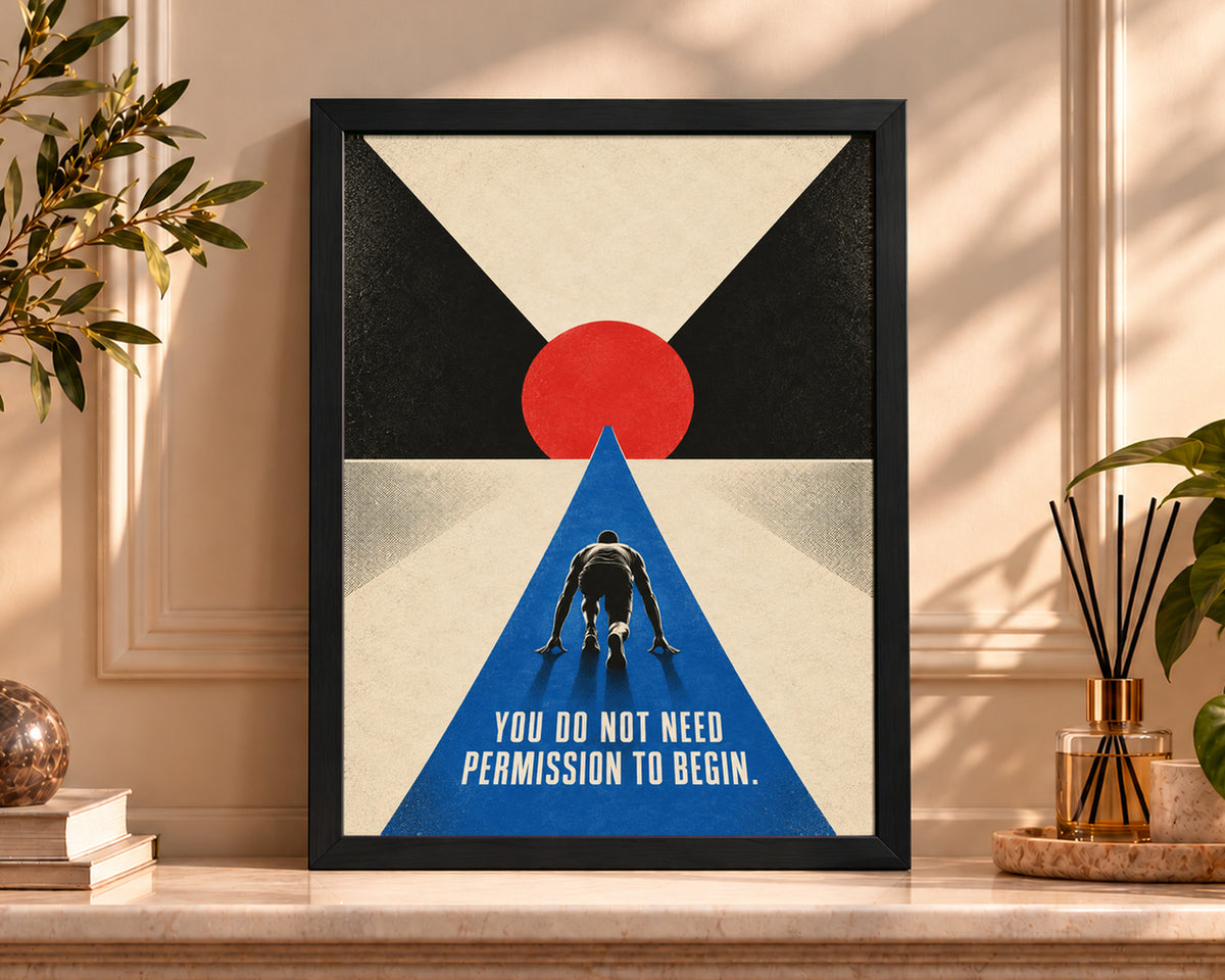 Start Without Permission – Motivational Running Poster