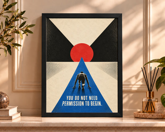 Start Without Permission – Motivational Running Poster