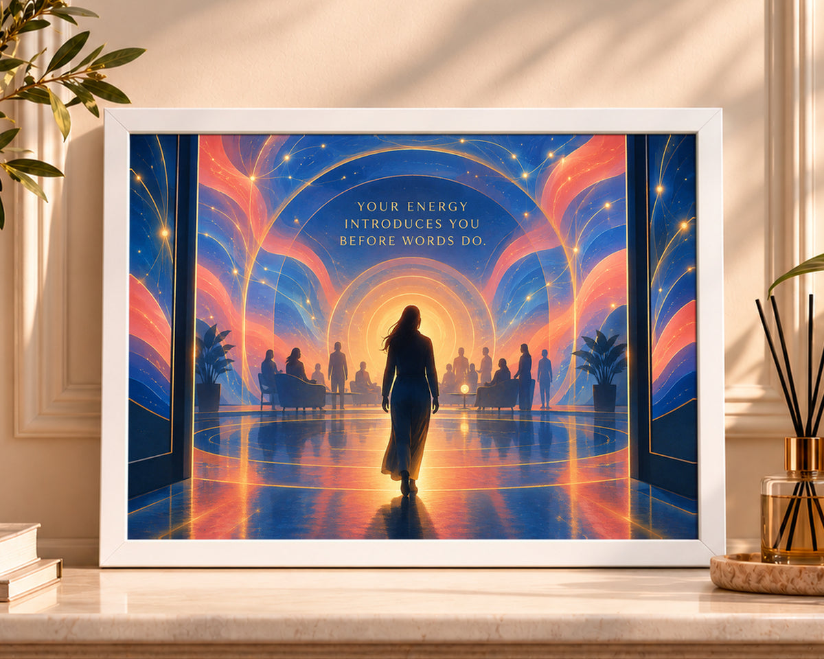 Your Energy Introduces You Before Words Do. – Glowing Silhouette Inspirational Wall Art