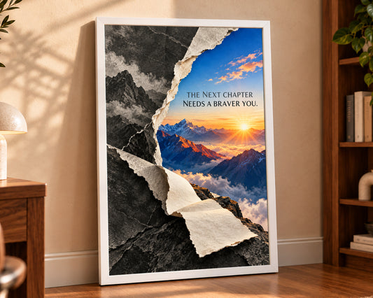 Braver Chapter Mountain Sunrise – Inspirational Art Print