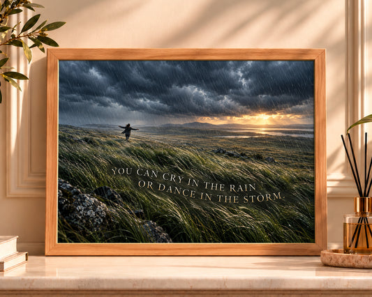Dance in the Storm – Resilience Landscape Quote Wall Art