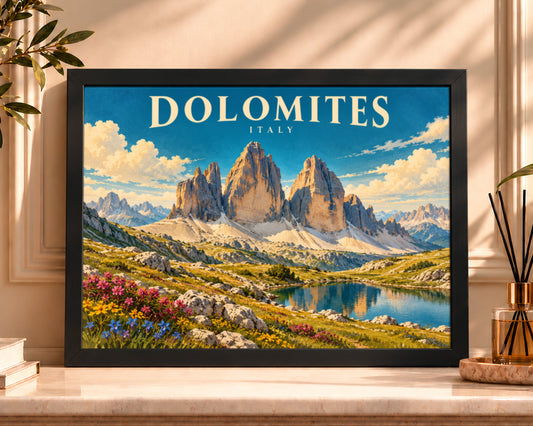 Dolomites Italy – Alpine Landscape Travel Art Print