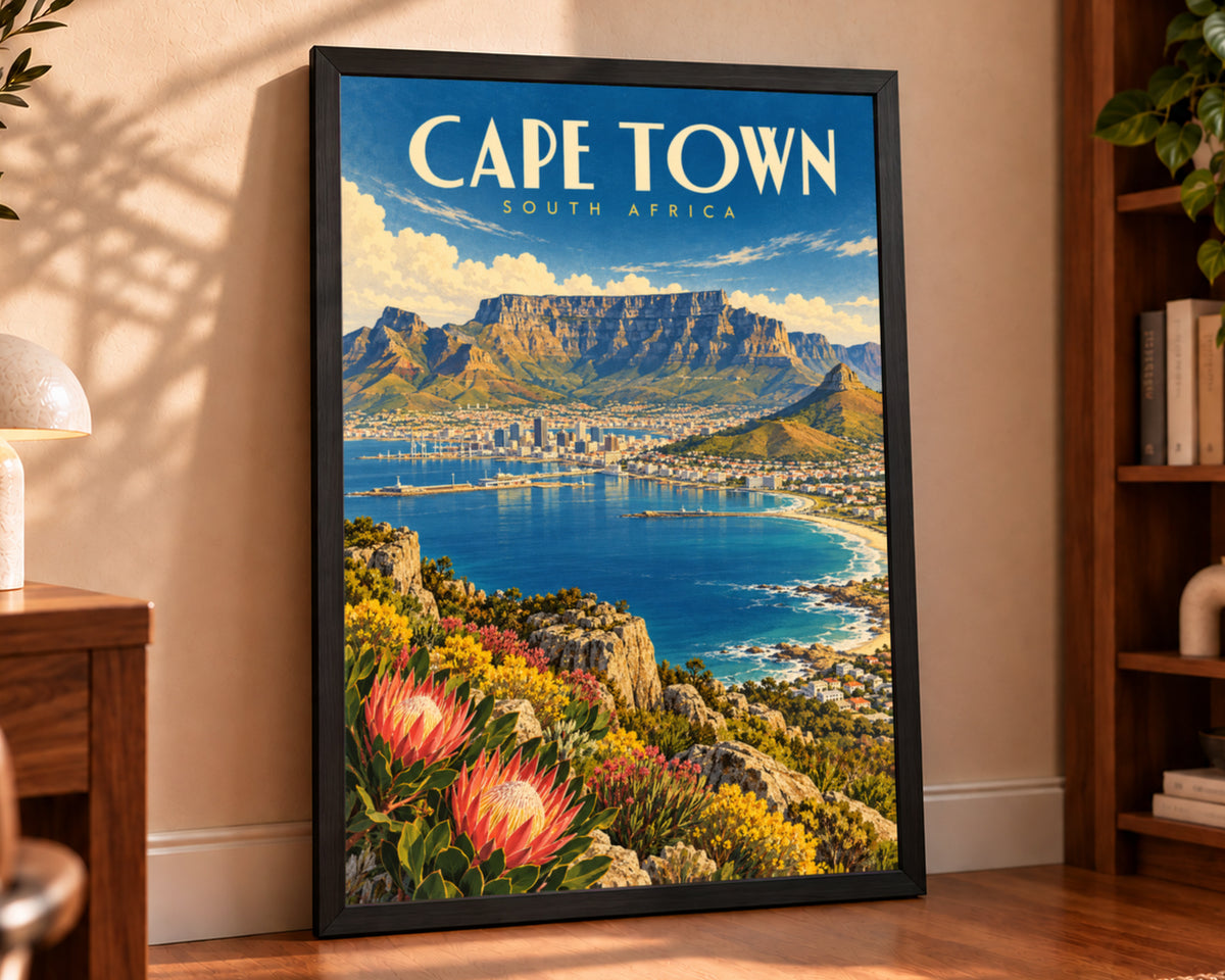Cape Town South Africa – Vintage Travel Poster Art Print