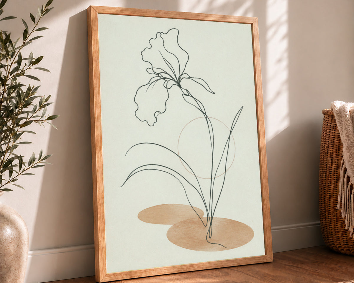 Minimal Floral Line Study – Botanical Minimalist Art Print
