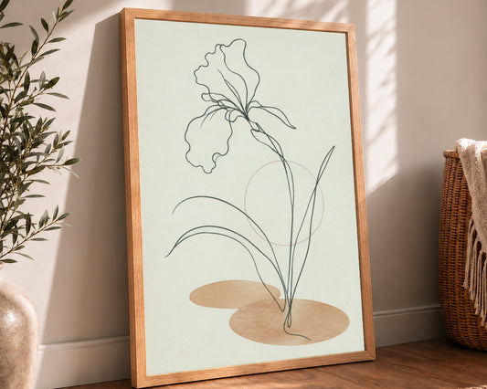 Minimal Floral Line Study – Botanical Minimalist Art Print
