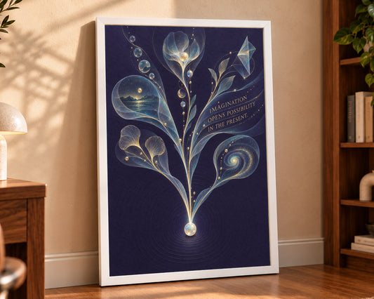 Imagination Opens Possibility – Celestial Floral Art Print