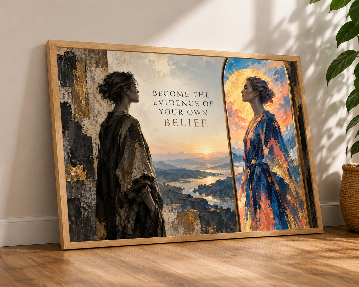 Become the Evidence – Self-Belief Mirror Quote Art Print