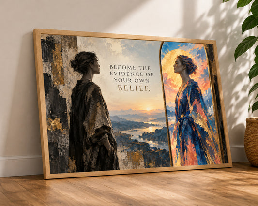 Become the Evidence – Self-Belief Mirror Quote Art Print