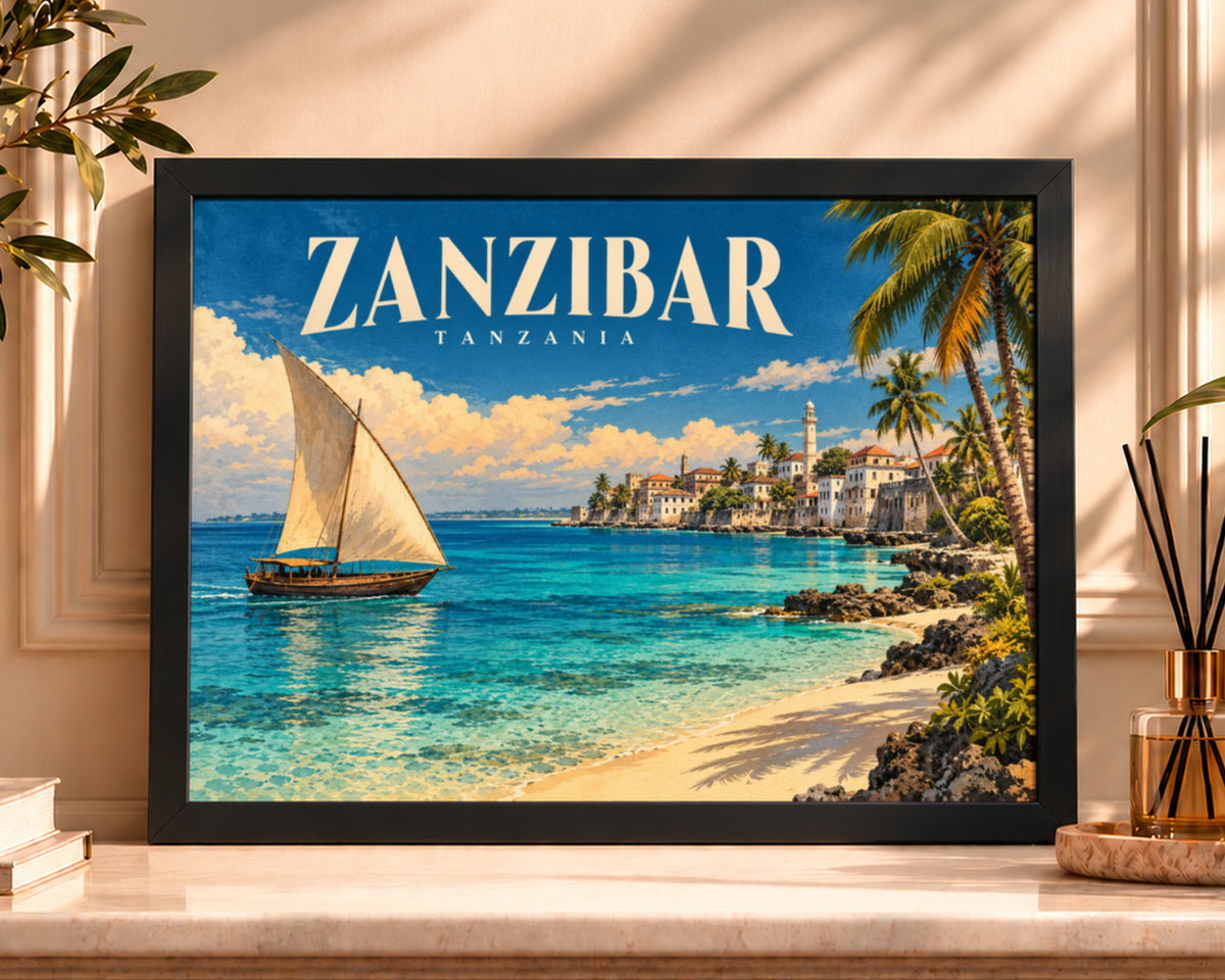 Zanzibar – Vintage Travel Seascape Poster