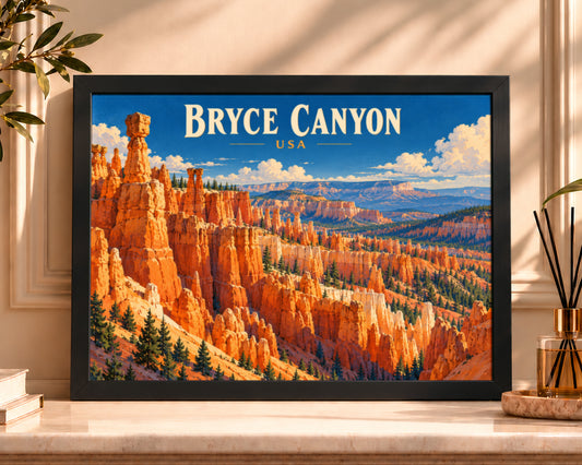 Bryce Canyon USA – Retro Travel Poster Art Print