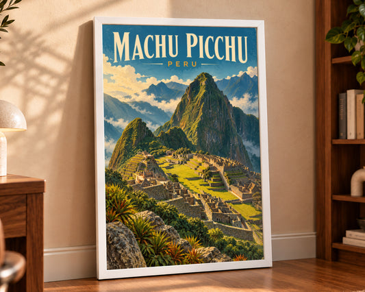 Machu Picchu Peru – Vintage Travel Poster Art Print