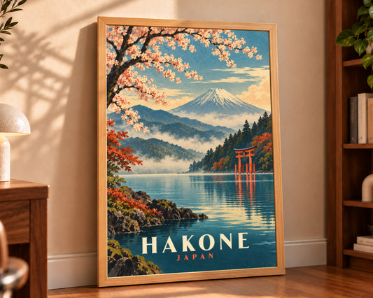 Hakone Japan – Mount Fuji Cherry Blossom Travel Poster
