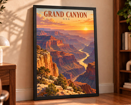 Grand Canyon USA Sunset – Scenic Landscape Poster