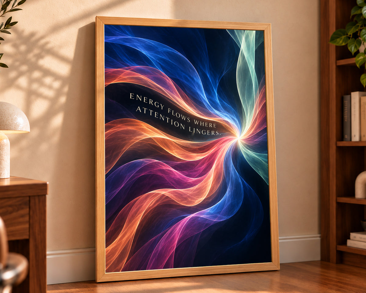 Energy Flows – Abstract Mindfulness Quote Art Print