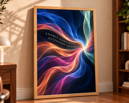 Energy Flows – Abstract Mindfulness Quote Art Print