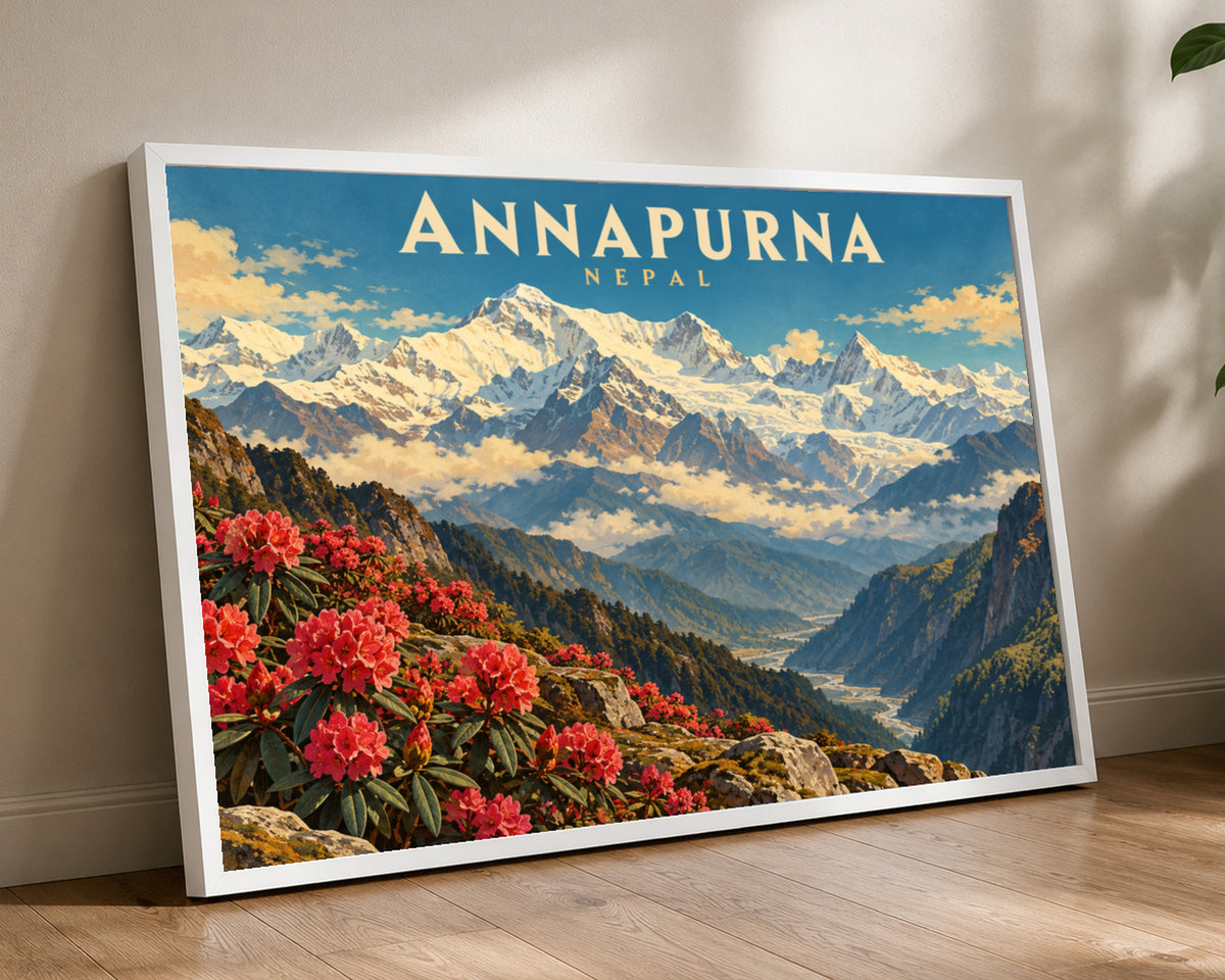 Annapurna Nepal – Vintage Travel Mountain Wall Art
