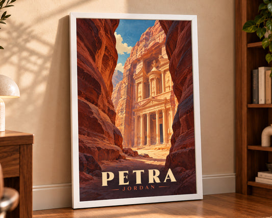 Petra Jordan Canyon Temple – Travel Destination Wall Art