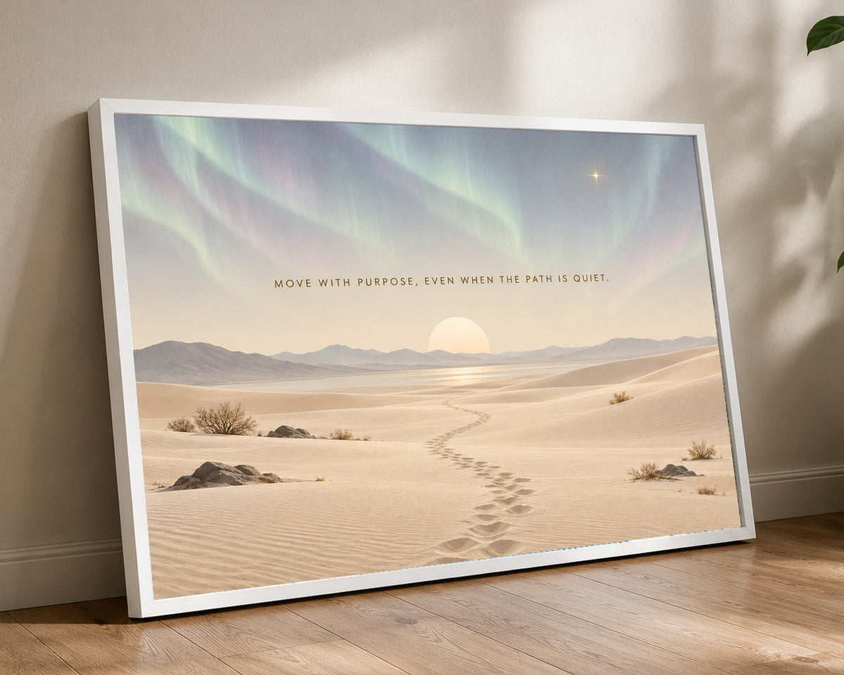 Quiet Desert Path – Serene Desert Quote Art Print