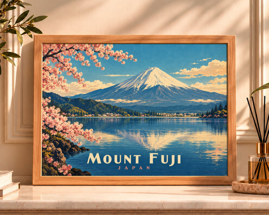Mount Fuji Japan – Cherry Blossom Travel Poster