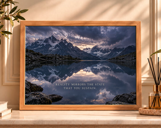 Mirror Lake Mountains – Self-Reflection Alpine Landscape Art Print