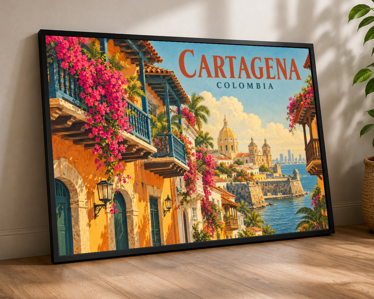 Cartagena Waterfront – Colonial Coastal Travel Poster
