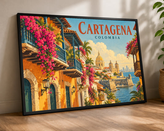 Cartagena Waterfront – Colonial Coastal Travel Poster