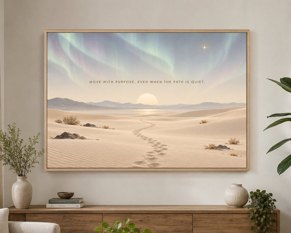 Quiet Desert Path – Serene Desert Quote Art Print