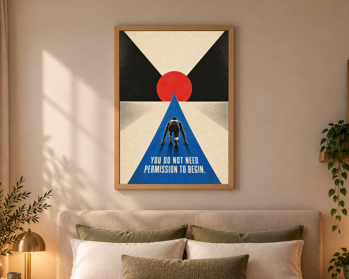 Start Without Permission – Motivational Running Poster