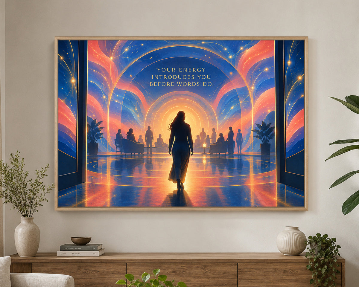 Your Energy Introduces You Before Words Do. – Glowing Silhouette Inspirational Wall Art