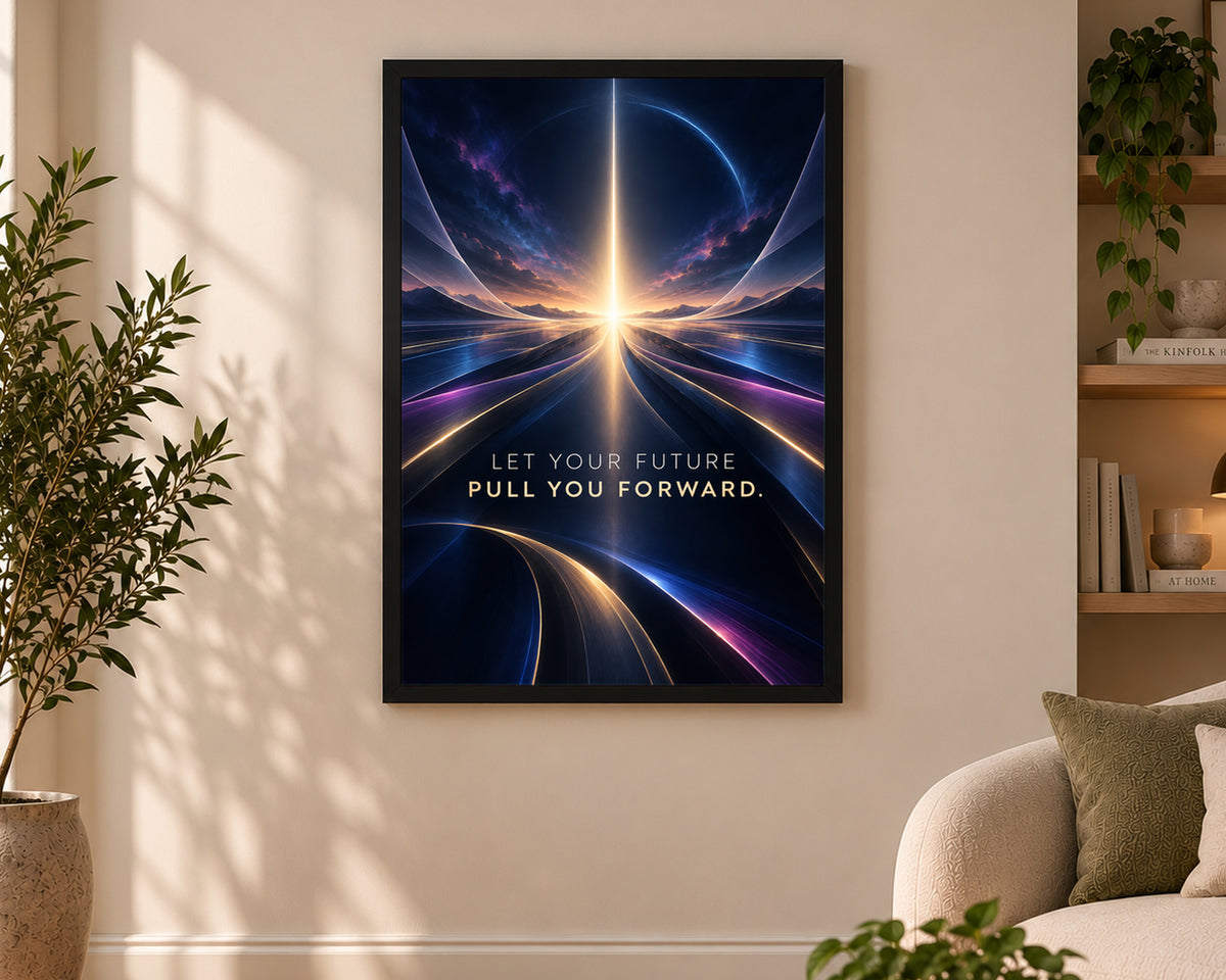 Future Pull Forward – Sci-Fi Motivation Poster