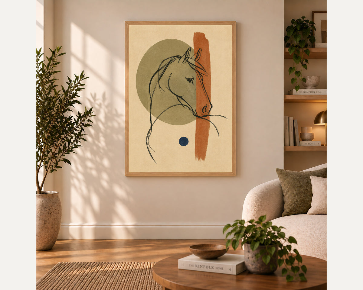 Abstract Horse Study – Minimalist Equine Art Print