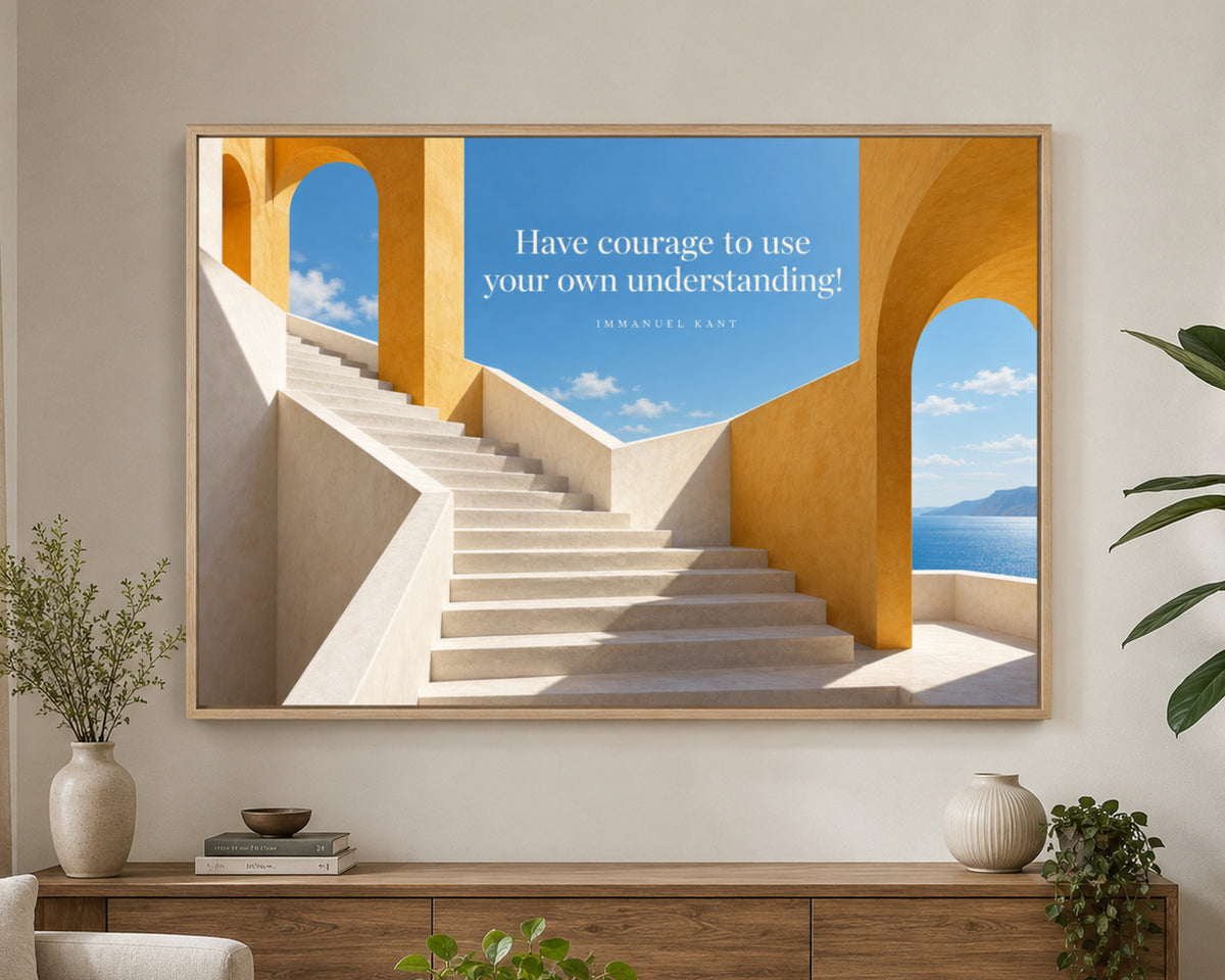 Kant Stairway Under Blue Sky – Inspirational Architectural Quote Art Print