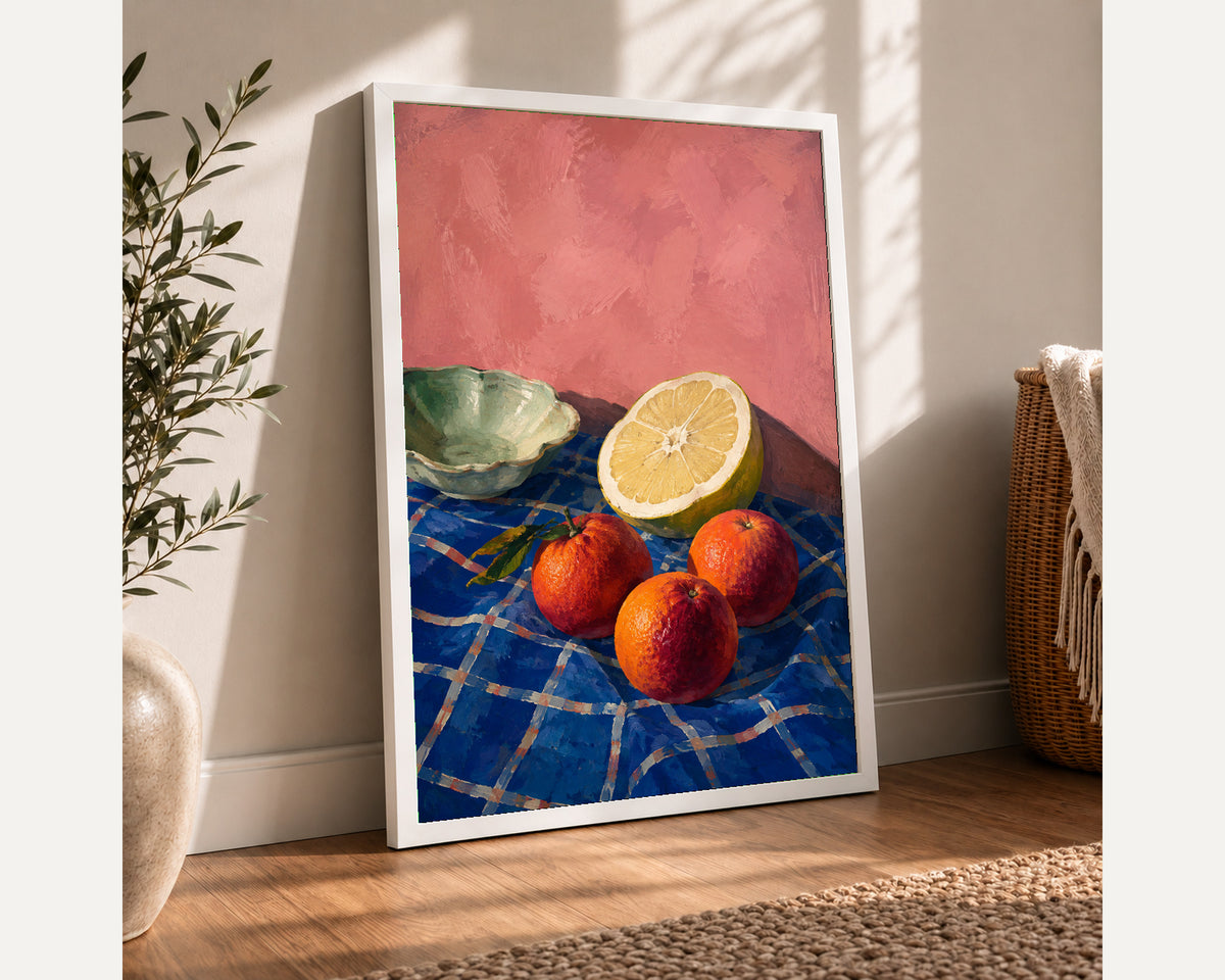Citrus and Apples Still Life – Fresh Fruit Art Print