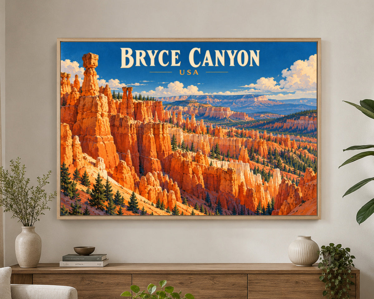 Bryce Canyon USA – Retro Travel Poster Art Print