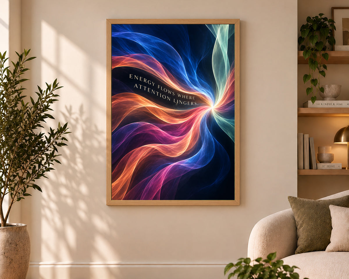Energy Flows – Abstract Mindfulness Quote Art Print