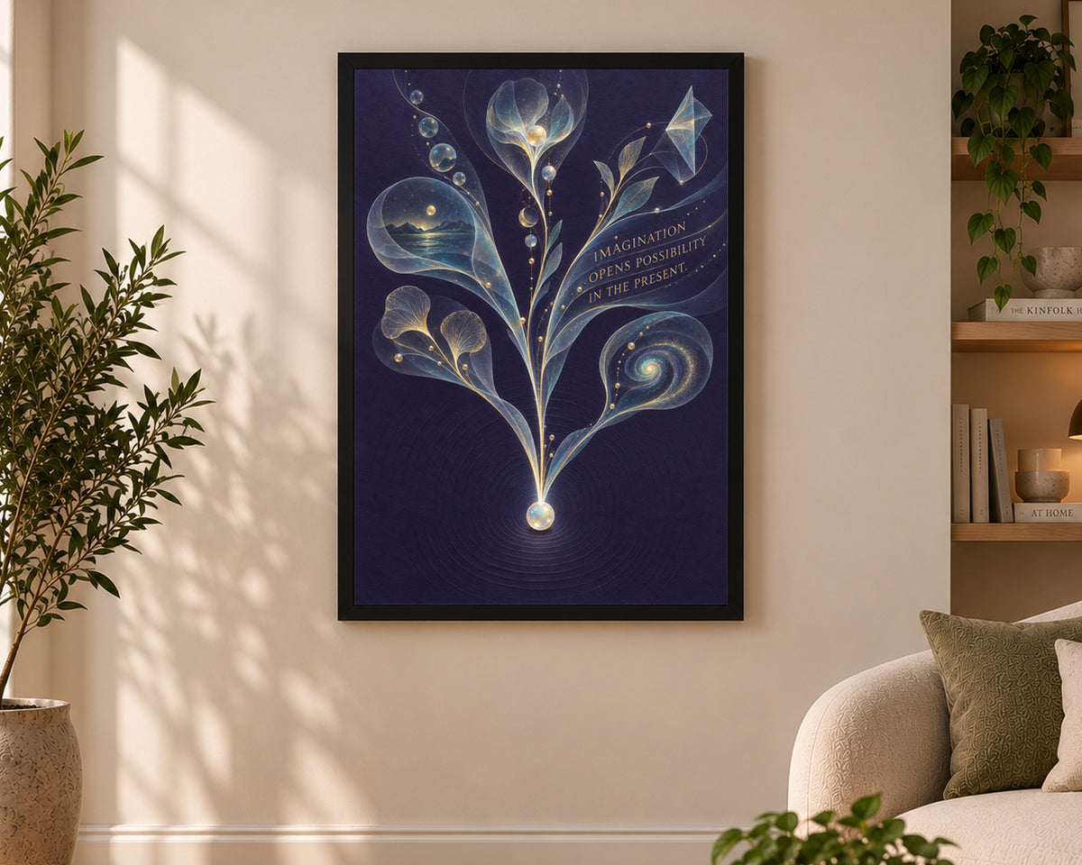Imagination Opens Possibility – Celestial Floral Art Print