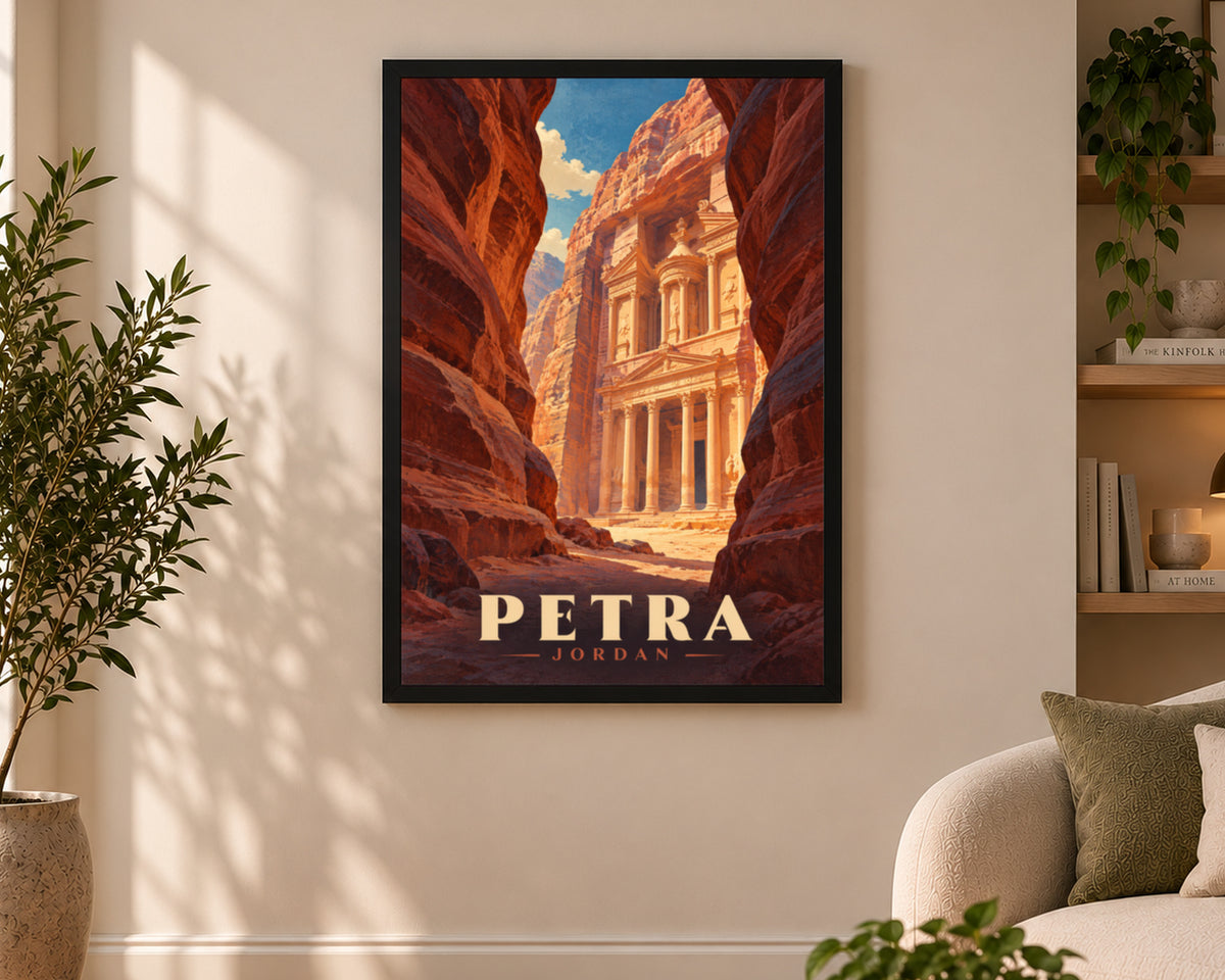 Petra Jordan Canyon Temple – Travel Destination Wall Art