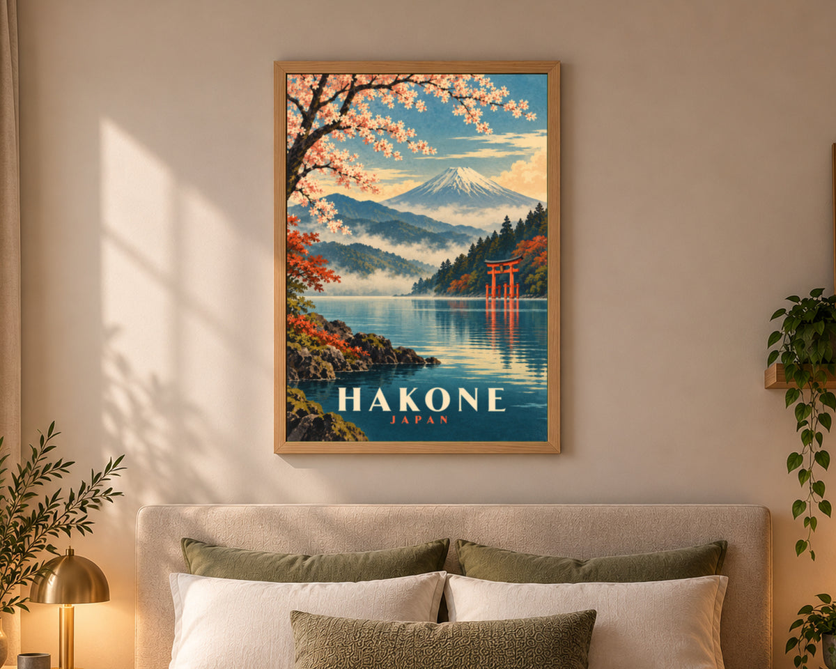 Hakone Japan – Mount Fuji Cherry Blossom Travel Poster