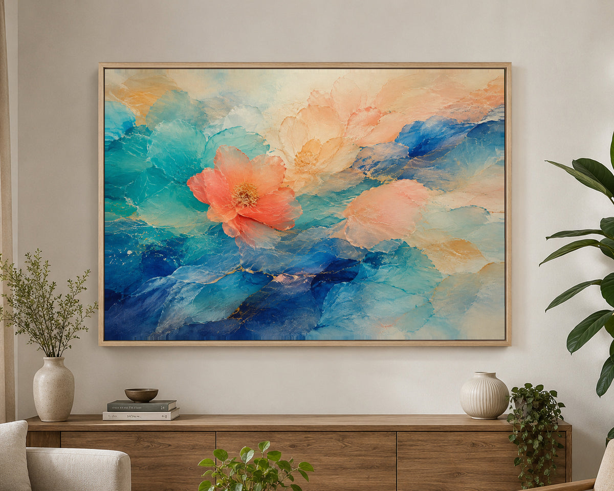 Pastel Blossom Fields – Soft Floral Abstract Art Print