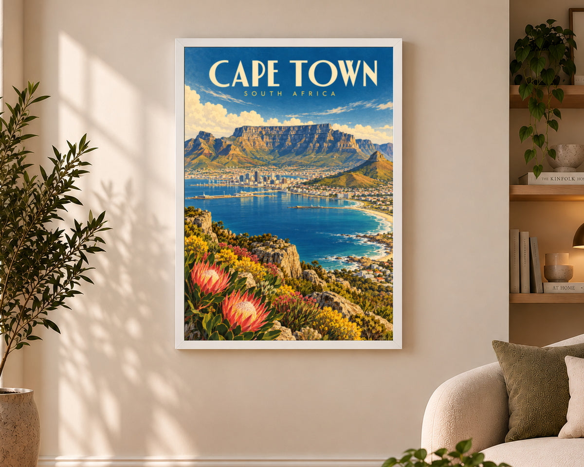 Cape Town South Africa – Vintage Travel Poster Art Print