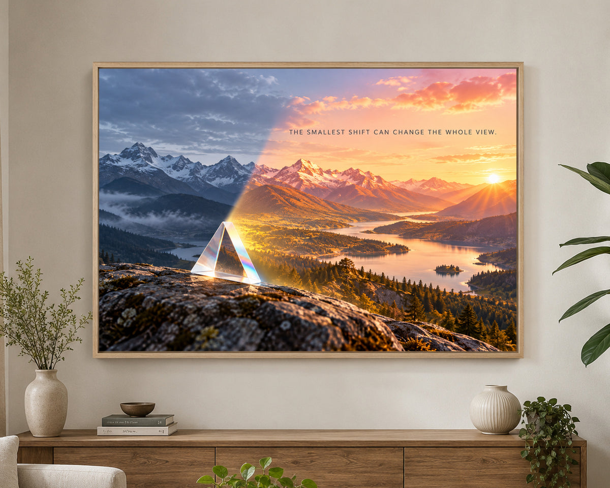 Smallest Shift, Vast View – Sunrise Mountain Landscape Art Print